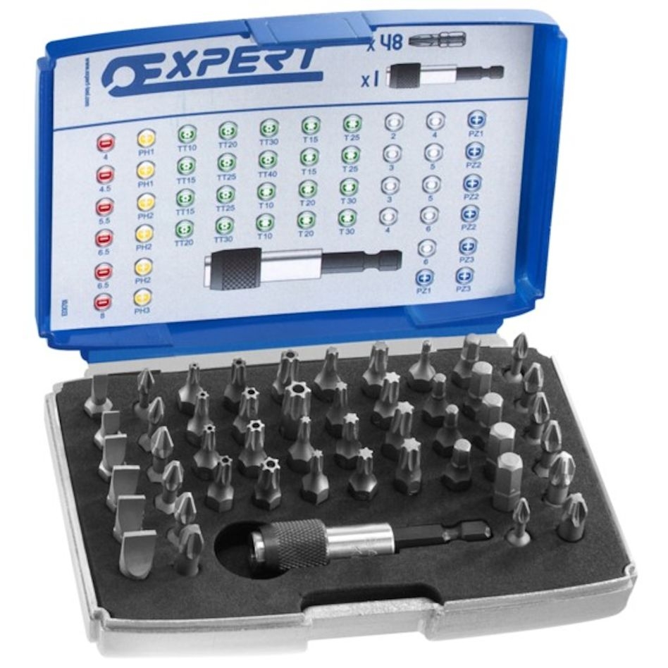 Facom Expert E131701 Embouts pour vis à tête cruciforme Pozidriv® 25 mm - 1/4" 49 pcs