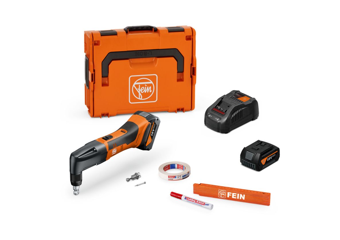 Fein 71321064000 ABLK 18 1.3 CSE AS Grignoteuse sans fil set de base jusqu'à 1.3 mm 2x 18V 5.0Ah batteries et chargeur en coffret L-BOXX