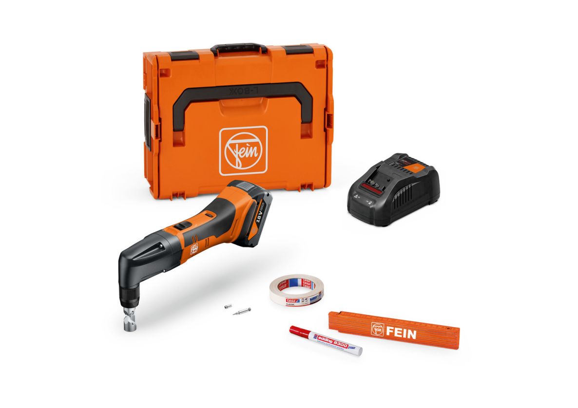Fein 71321163000 ABLK 18 1.6 E AS Grignoteuse sans fil set de base jusqu'à 1.6 mm 1x batterie 18V 5.0Ah et chargeur dans valise L-BOXX