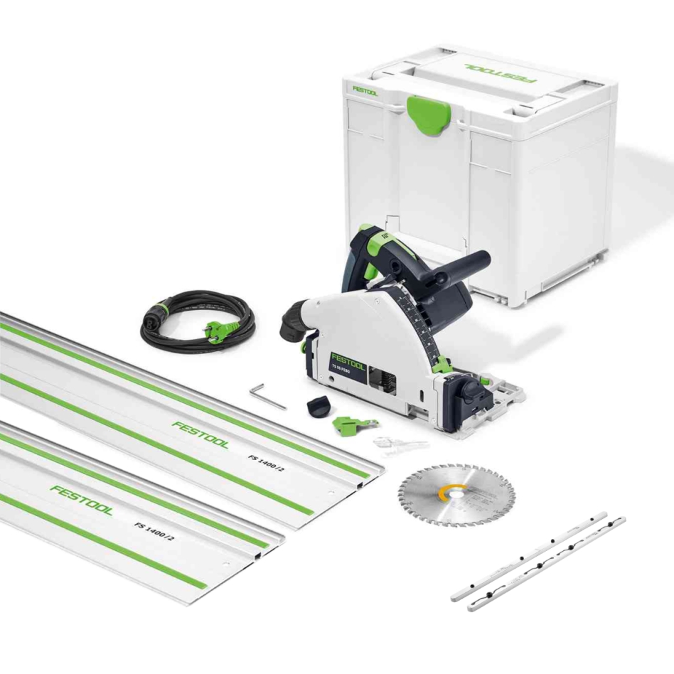 Festool 577010A Scie plongeante TS 55 FEBQ-Plus-FS + 2x Rail FS1400/2 + jeu de jonction