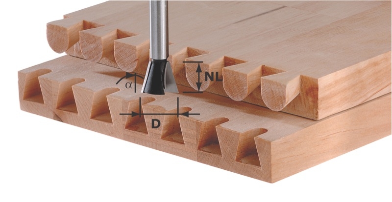 Festool Accessoires 490995 Fraise à queue d'aronde HS S8 D20/17/15°
