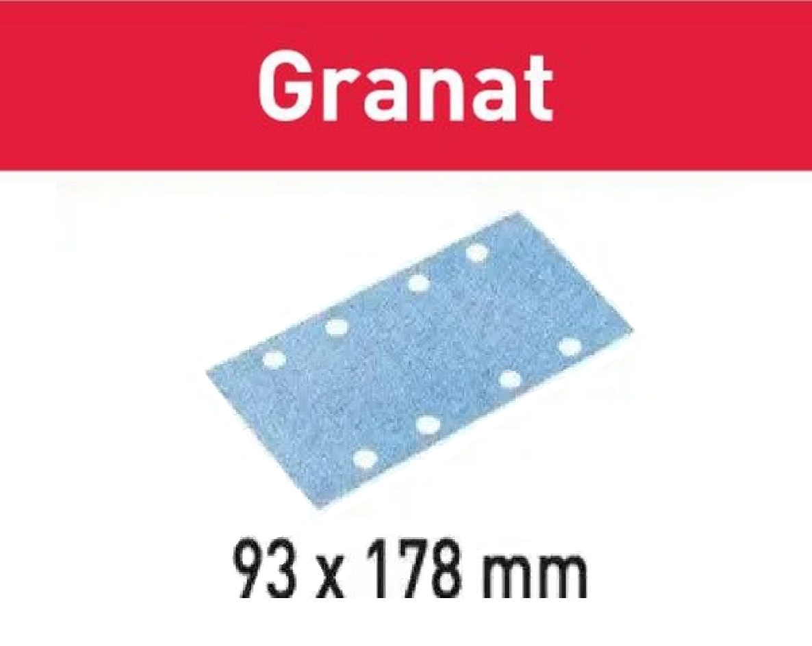 Festool Accessoires 498934 Granat STF 93x178/8 P60 GR/50 feuilles abrasives