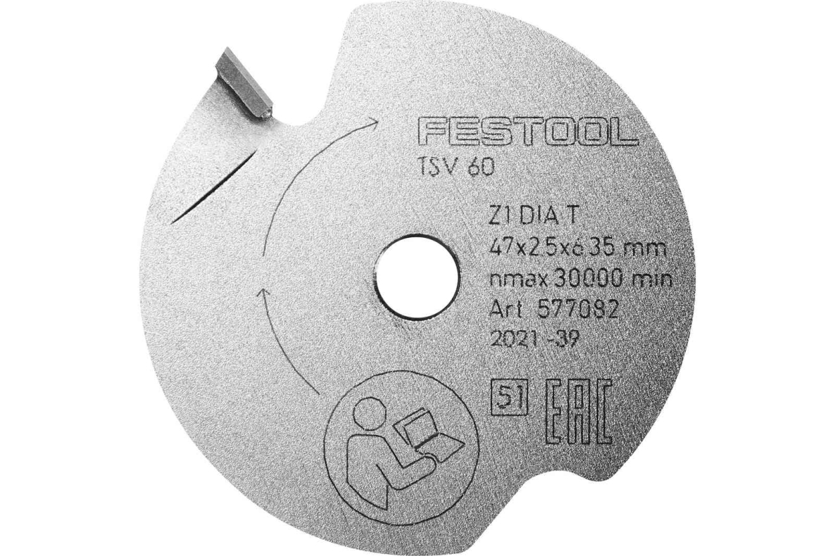 Festool Accessoires 577082 Lame de scie à glissière avant DIA 47x2.5x6.35 T1