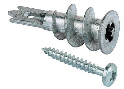 Fischer 40434 GKM 27 Bouchon métallique pour plaques de plâtre avec vis 100 pièces