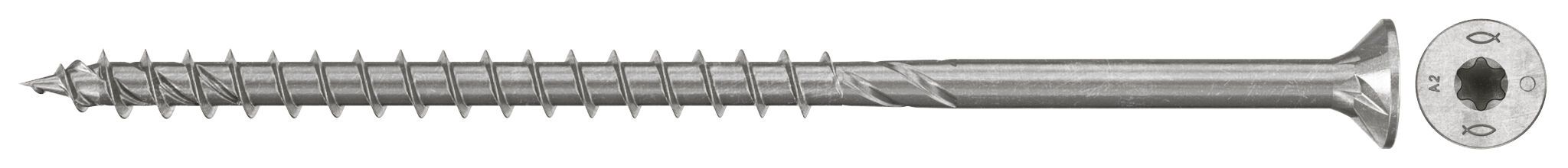 Fischer 574046 PowerFast FPF II Vis à panneaux d'aggloméré CTP 5.0x100 Filet à tête fraisée A2 100pcs