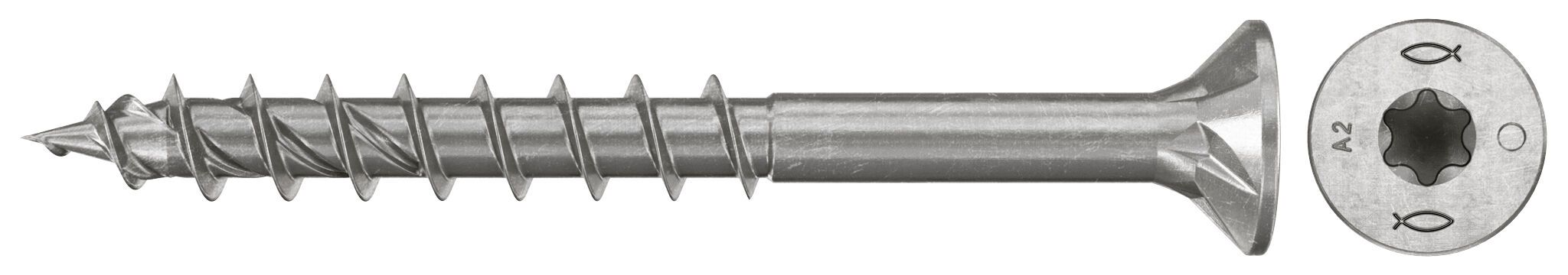 Fischer 574048 PowerFast FPF II Vis à panneaux d'aggloméré CTP 5.0x60 Filet à tête fraisée A2 100pcs