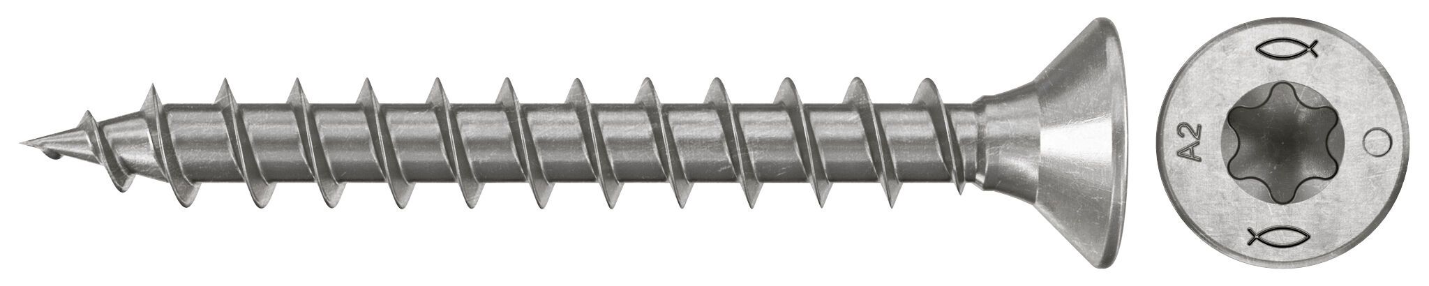 Fischer 574056 PowerFast FPF II Vis à panneaux d'aggloméré CTF 3.0x35 à tête fraisée A2 200pcs