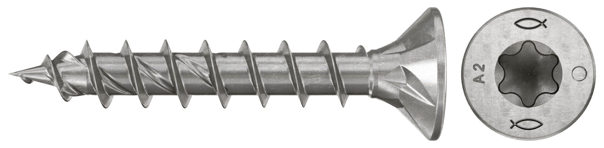 Fischer 574065 PowerFast FPF II Vis à panneaux d'aggloméré CTF 4.0x35 à tête fraisée A2 200pcs