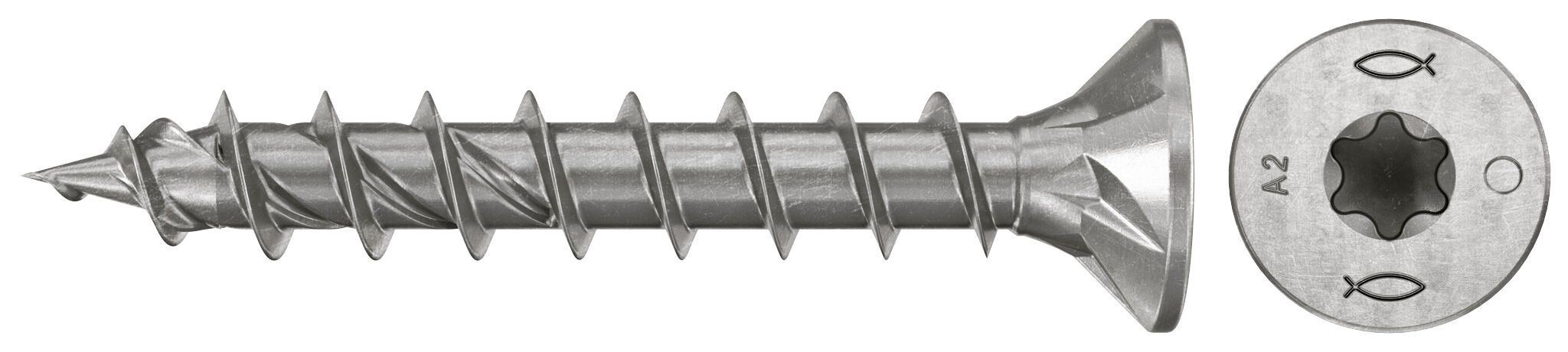 Fischer 574069 PowerFast FPF II Vis à panneaux d'aggloméré CTF 5.0x35 Filet à tête fraisée A2 200pcs