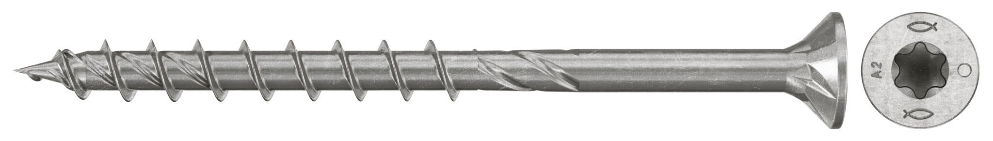 Fischer 574093 PowerFast FPF II Vis à panneaux d'aggloméré CTP 6.0x90 Filet à tête fraisée A2 100pcs