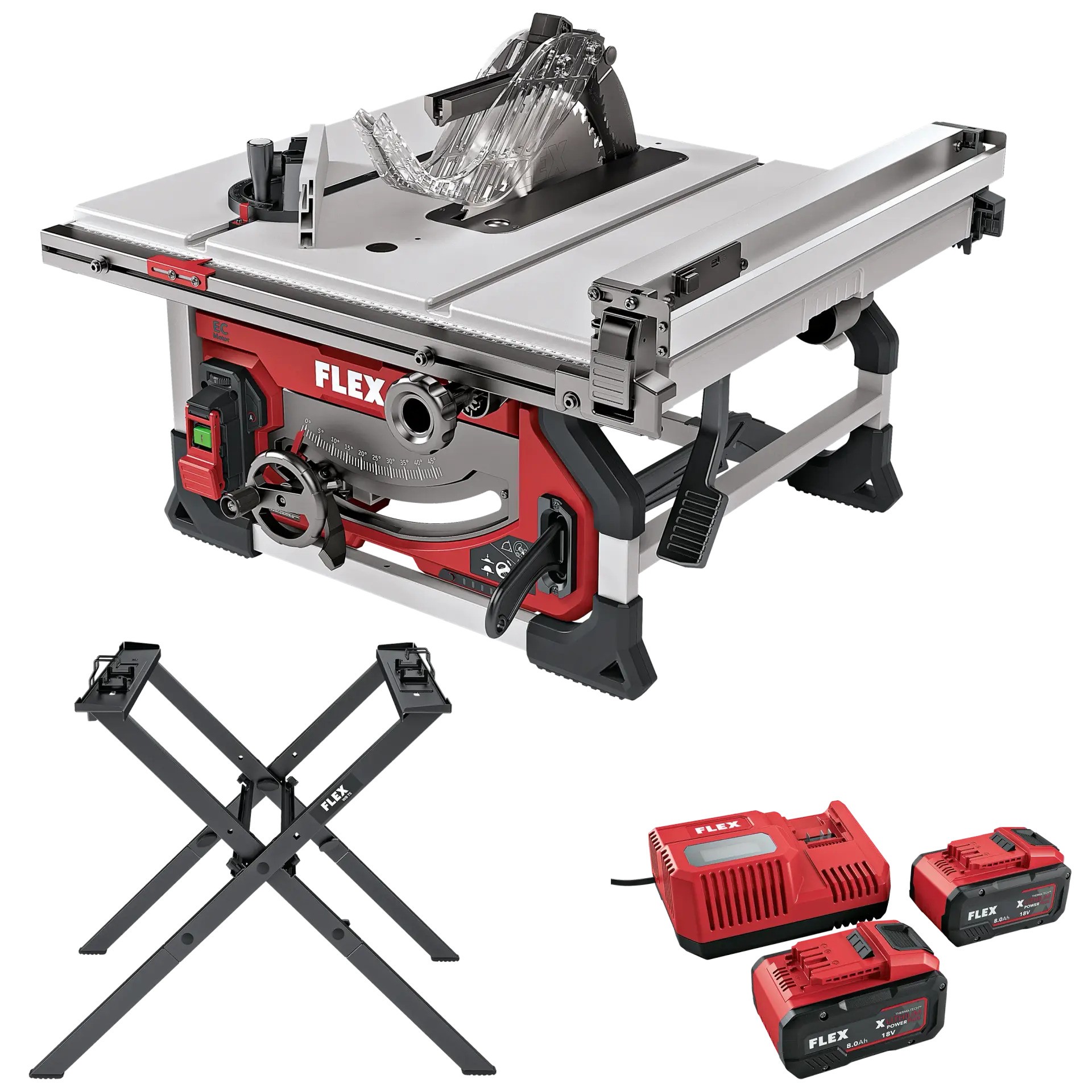 Flex-tools 535129 TS 92 18-EC Scie à table Accu 18 V 8.0Ah Li-Ion + Châssis