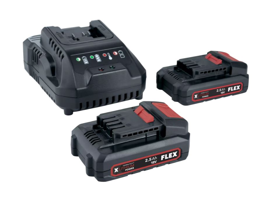 Flex-tools Accessoires 532740 P-Set 22 Q Accu Set 18V 2.5Ah - 2 x AP18.0/2.5 accu + 18 volt lader