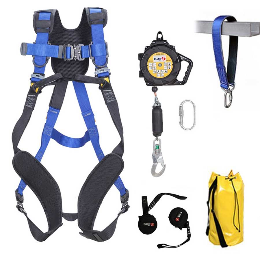 ELLERsafe FP-SET-VD-PROFI Kit de protection contre les chutes Toits plats Profi Taille M-XL