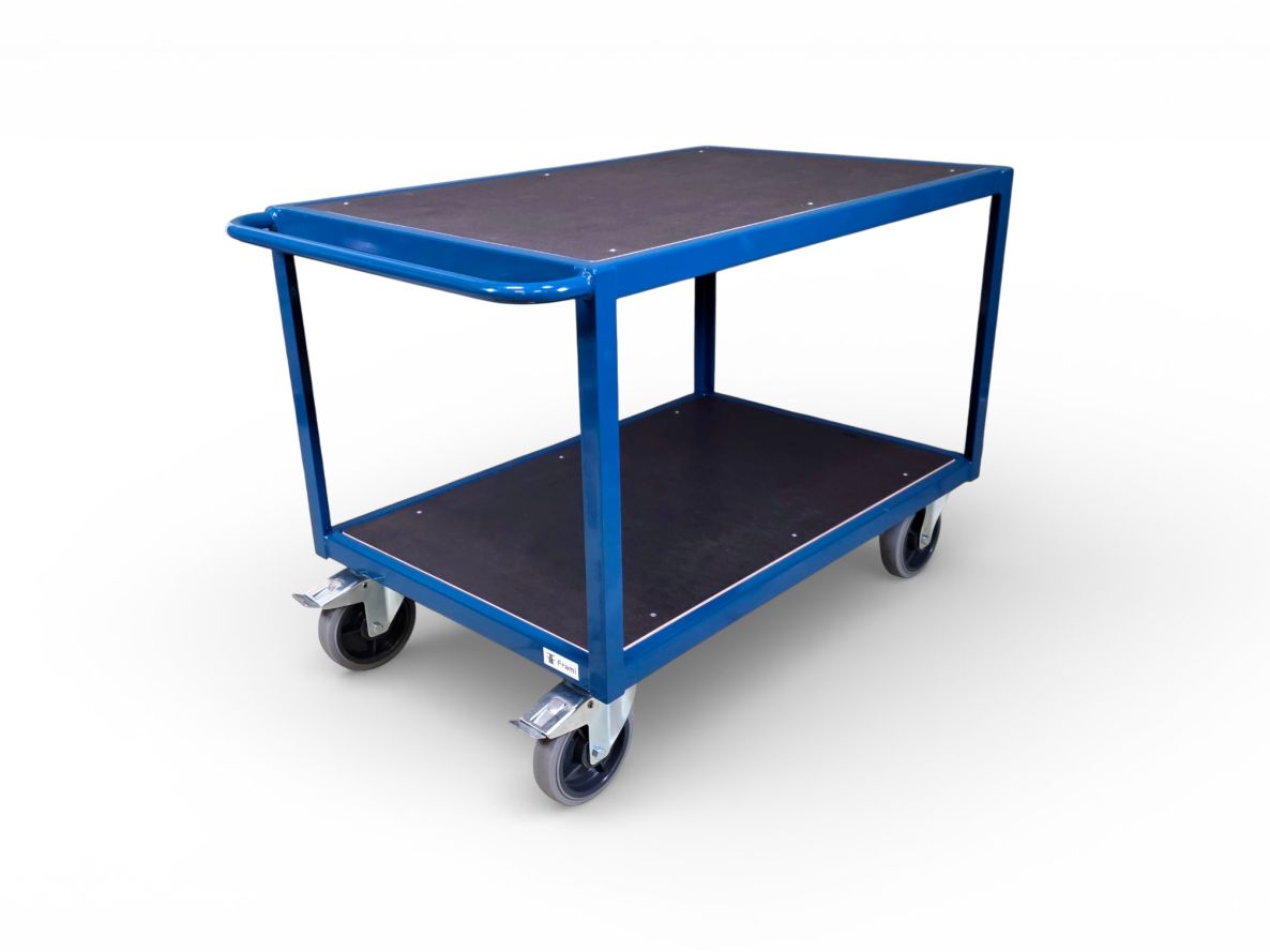 FRAMI 201.030-13 Chariot de table robuste 1200 x 800 mm avec 2 étagères