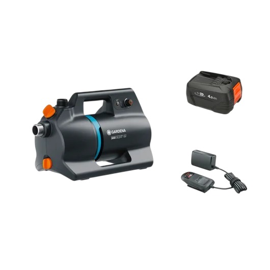 Gardena 14610-20 Pompe d'arrosage à batterie 3000 18V P4A Set incl. 4 Ah et chargeur en boîte