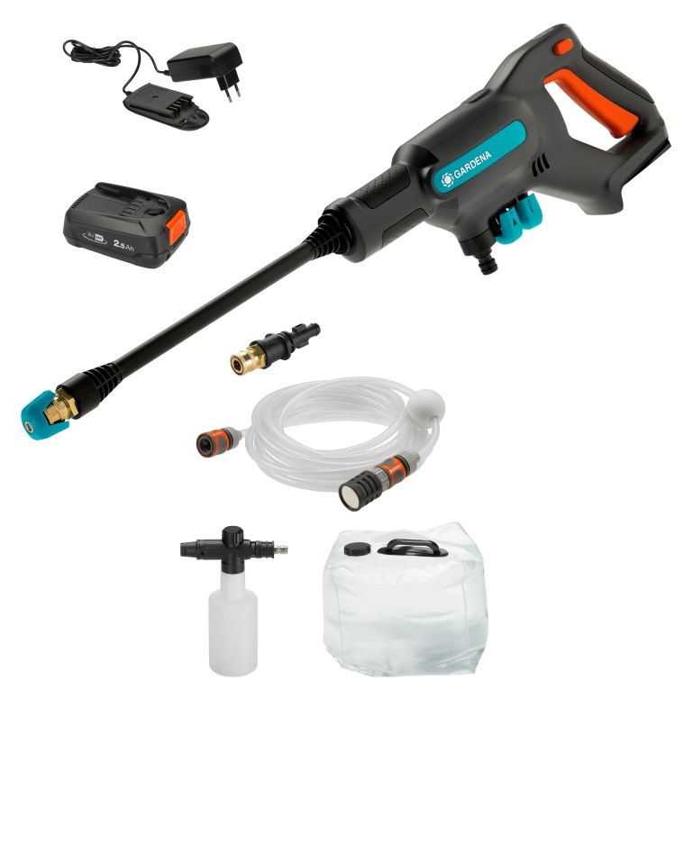 Gardena 14800-31 Nettoyeur moyenne pression à batterie AquaClean 24/18 V P4A Premium Set