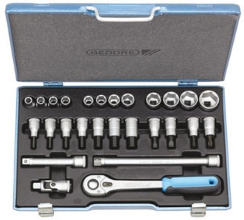 Gedore 6139750 19 IMU-10 Kit de clés à douille 1/2" métrique 27 pièces 10-30 mm