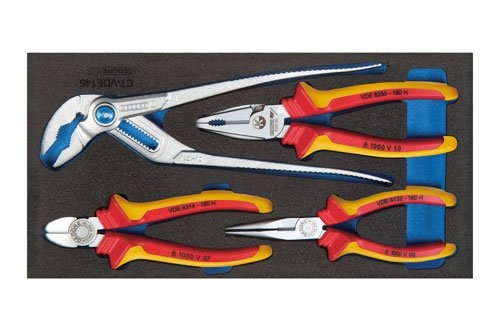 Gedore 2309033 1500 CT1-VDE 142 Kit de pinces dans le module CT en 4 parties