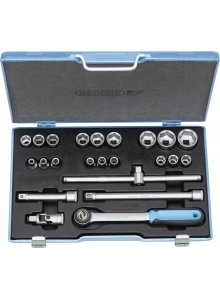 Gedore 2545837 19 EMU-20 Jeu de clés à douille 1/2" métrique 23 pièces 8-32 mm