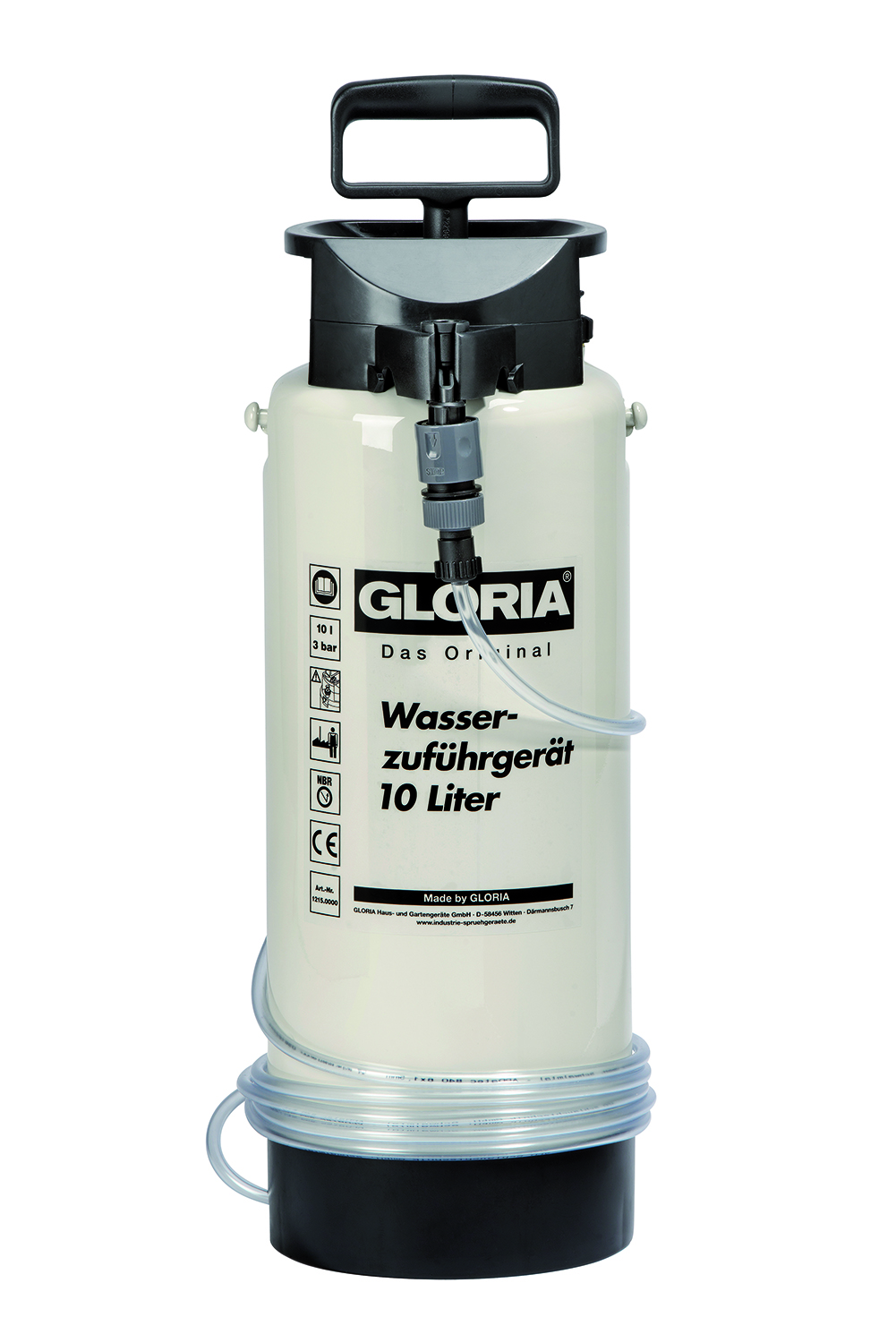 Gloria 001215.0000 Type 10 Dispositif d'arrosage Réservoir en plastique de 10L avec tuyau de 4 m