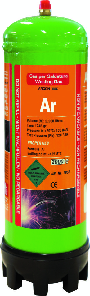 Gys 5193043688 Bouteille de gaz jetable 100% Argon 2.2L