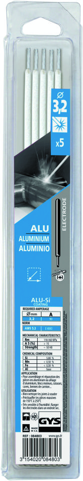 Gys 5193084803 Electrodes aluminium Ø3.2 x 350 mm (5 pièces)