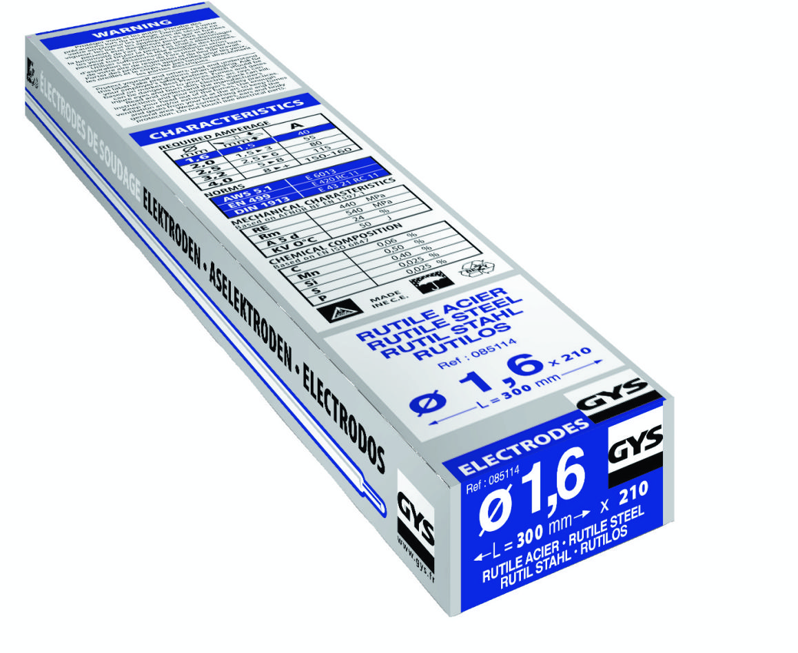 Gys 5193085114 Electrodes acier Ø1.6 x 300 mm 210 pièces