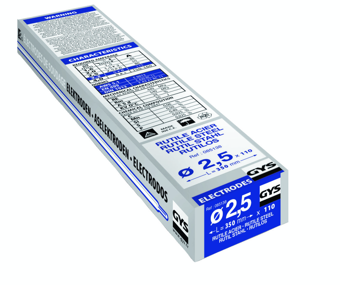 Gys 5193085138 Électrodes en acier Ø2.5 x 350 mm 110 pièces