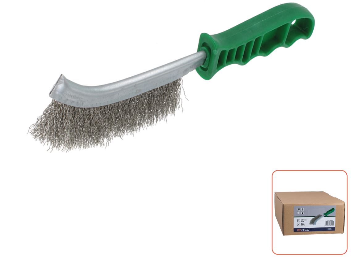 Rotec 798.0825 Brosse à main 265 x 28 x 0,30 mm fil d'acier inoxydable