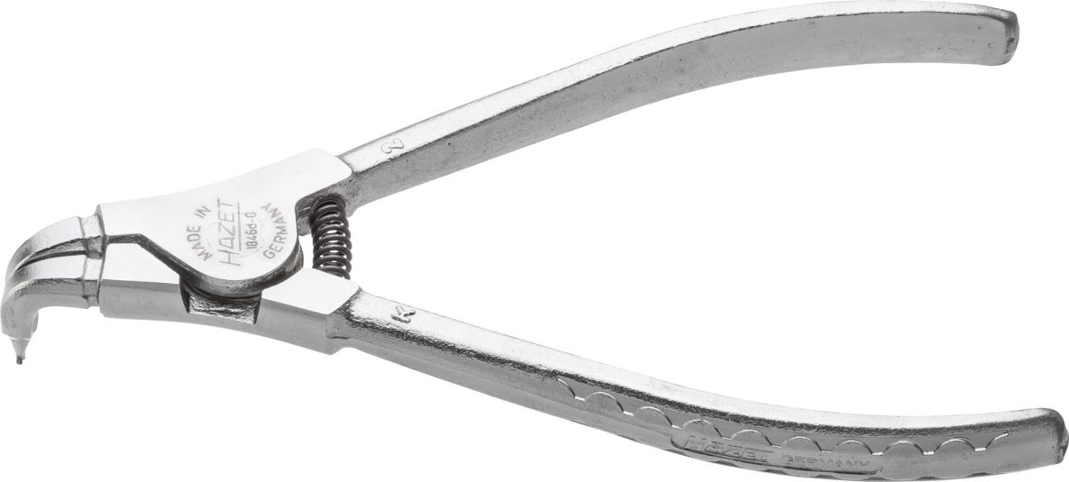Hazet 1846D-0 Pince pour bagues de retenue, longueur 139 mm, bagues de retenue ext&eacute;rieures 3-10 mm, courb&eacute;e