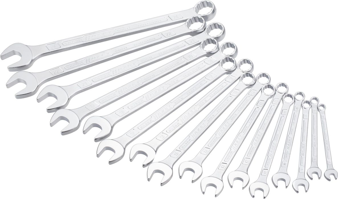 Hazet 600SPC/16 Jeu de clés à anneau, profil de traction extérieur, douze pans, 16 pièces