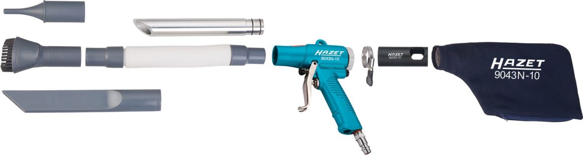 Hazet 9043N-10 Pistolet d'aspiration et de soufflage réversible, longueur 148 mm
