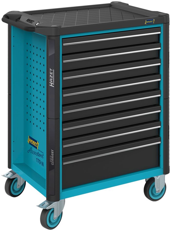 Hazet 179N-8 Chariot à outils Assistent 179N vide, 8 tiroirs (7 peu profonds, 1 profond)