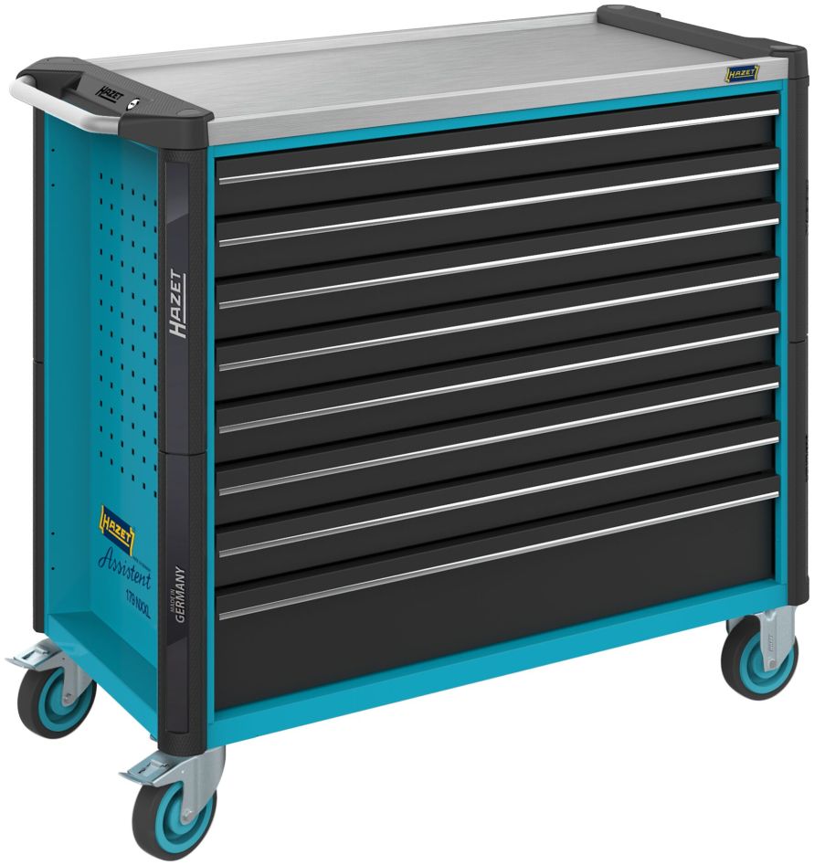 Hazet 179NXXL-8 Chariot à outils Assistent 179NXXL vide, 8 tiroirs (7 peu profonds, 1 profond)