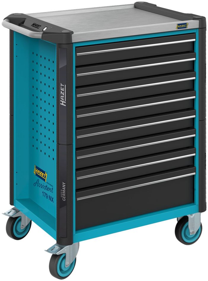 Hazet 179NX-8 Chariot à outils Assistent 179NX vide, 8 tiroirs (7 peu profonds, 1 profond)