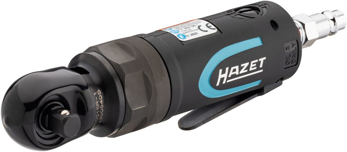 Hazet 9021SR-1 Visseuse à percussion/à cliquet pneumatique, carré 3/8", corps monobloc, longueur 158 mm. Mécanisme de percussion puissant à double marteau