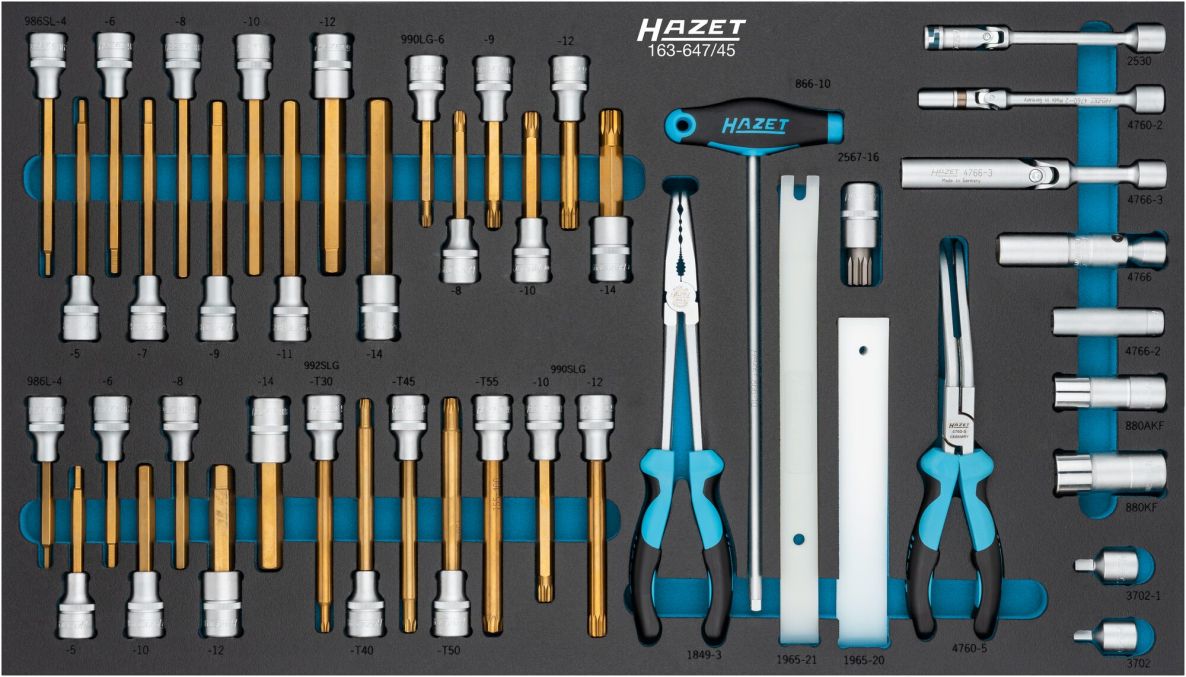Hazet 163-647/45 Jeu d'outils 45 pi&egrave;ces : 3/8