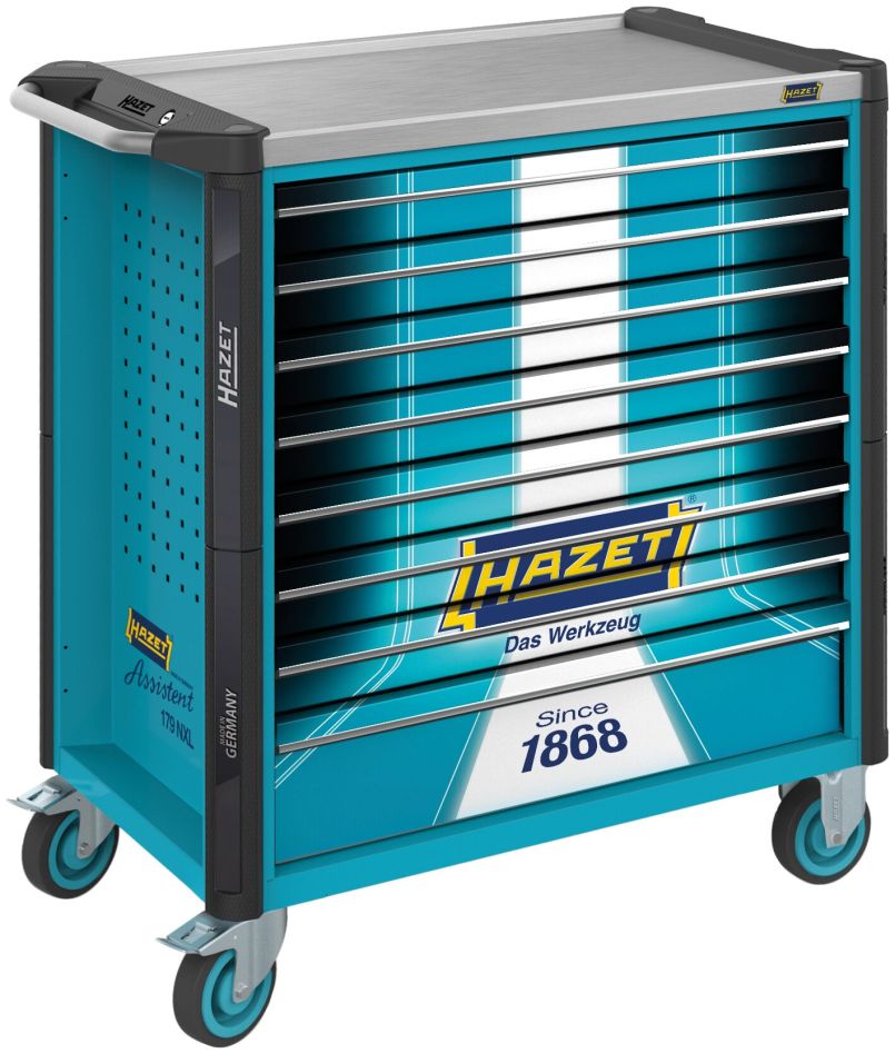 Hazet 179NXL-8S1 Chariot à outils Assistent 179NXL vide, 8 tiroirs (7 peu profonds, 1 profond)