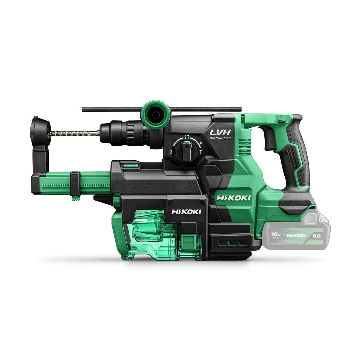 HIKOKI DH1826DCW3Z Perceuse/marteau sans fil SDS-Plus 18V 3.2J avec mandrin interchangeable, avec unit&eacute; de d&eacute;poussi&eacute;rage sans batterie ni chargeur dans les coffrets HSC IV et HSC II