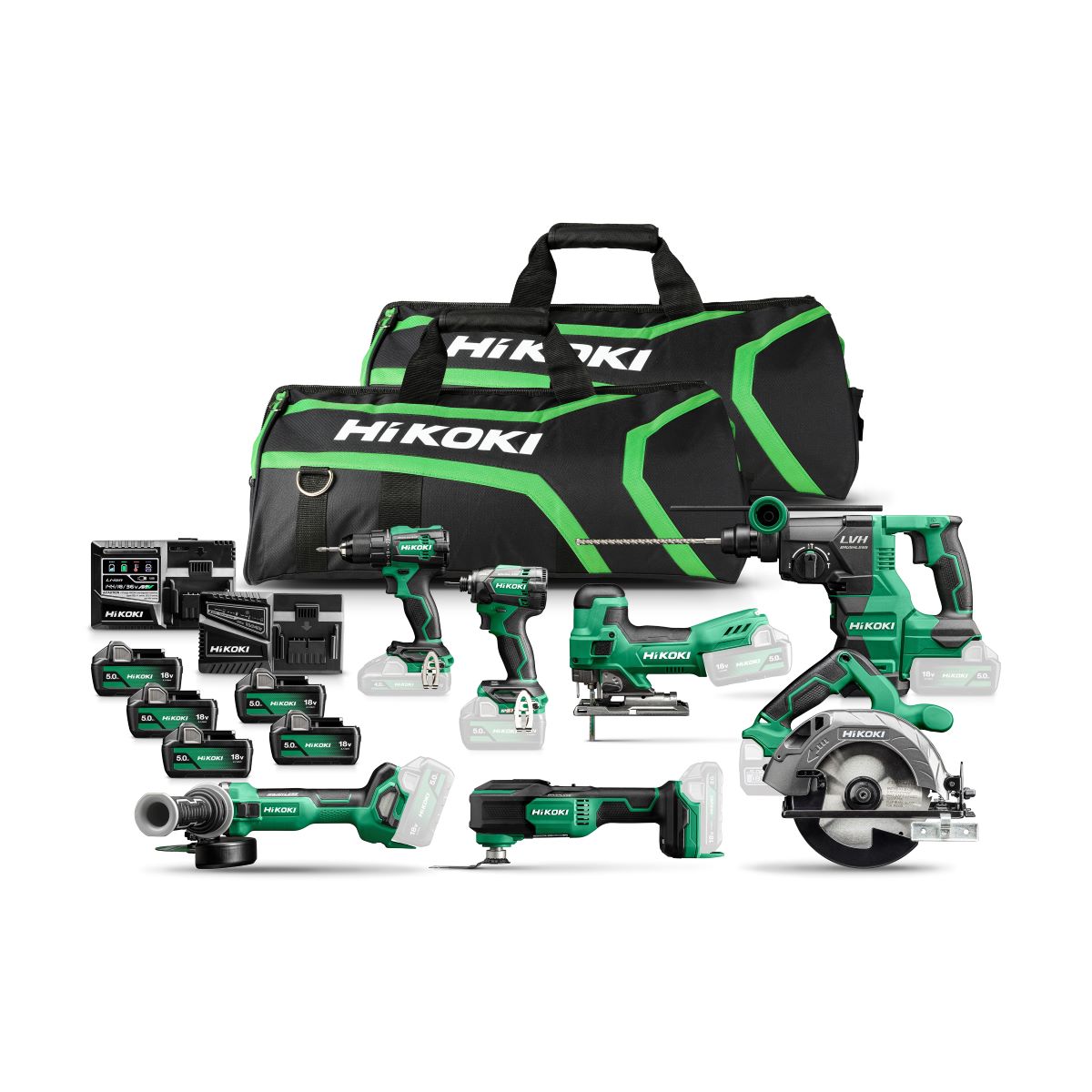 HIKOKI KC18H7A-505 Advantage Pack KC18H7A-505 18V 5 x batterie 5.0Ah dans un sac
