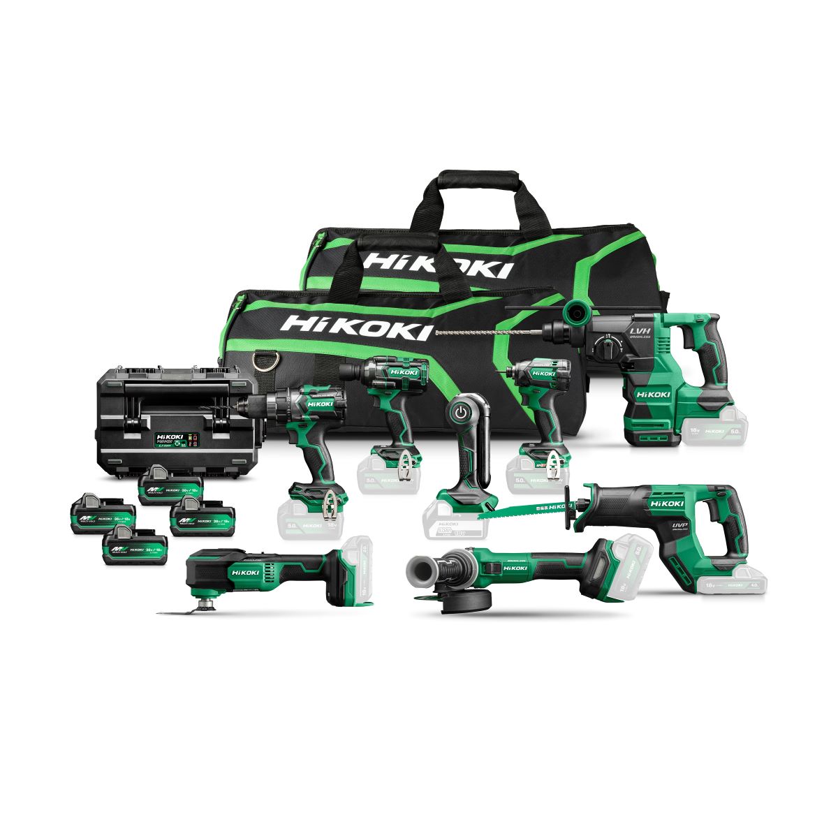 HIKOKI KC18H8A-MVA4 18V 4 x batterie Multivolt 5.0 Ah dans le sac + 5 ans de garantie !