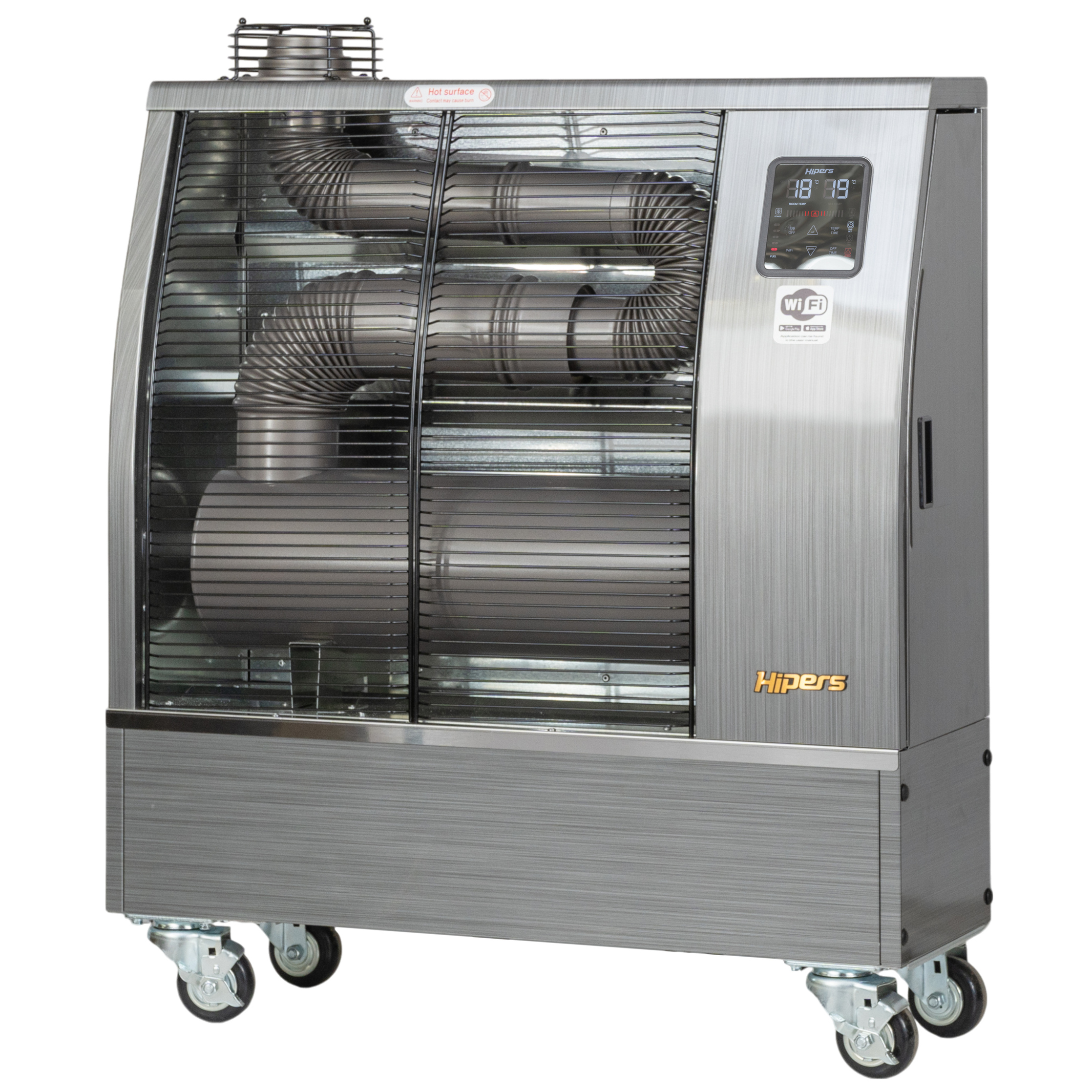 Hipers 722316850 WDP35IS Radiateur diesel à infrarouge Pro 10,4 kW motif en acier inoxydable 120-600 m³
