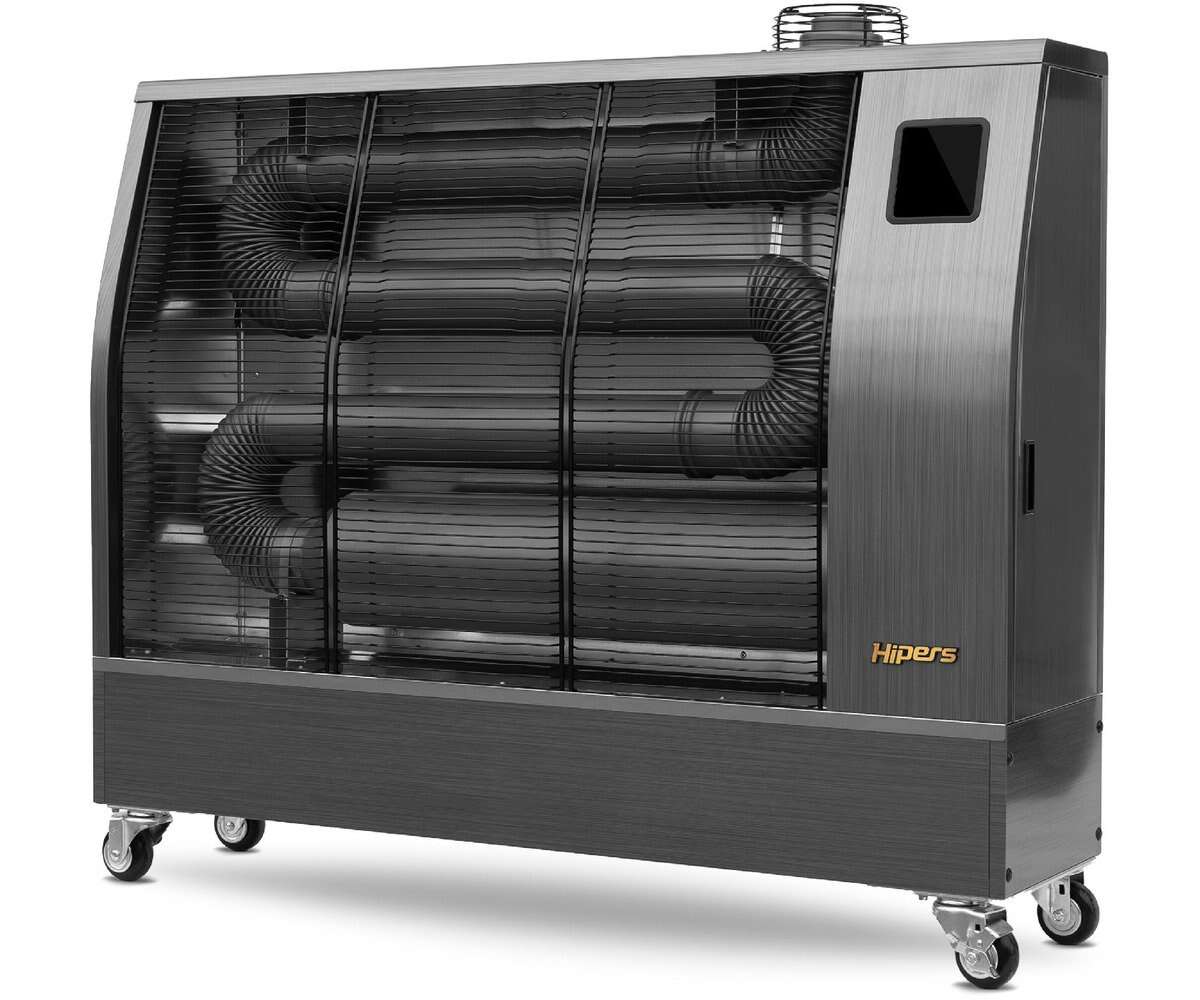 Hipers 722316855 WDP60IS Radiateur diesel infrarouge Pro 17,4 kW, motif en acier inoxydable, 500-1600 m³
