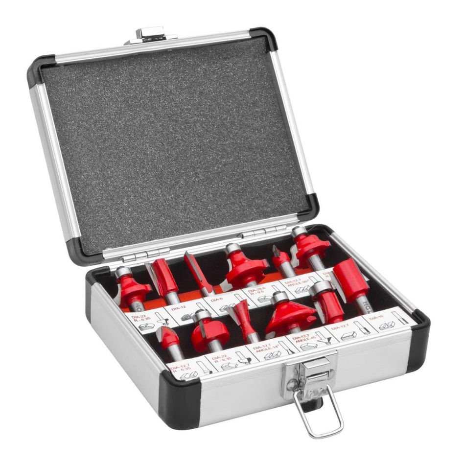 Holzmann OFS12 Jeu de toupies 12 pièces dans un coffret en aluminium
