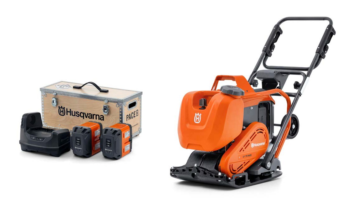 Husqvarna 970817301+970699501 LF 75 PACE Plaque Accu-Tril 15 kN 500 mm 2x batterie B750 + chargeur C1800X en mallette