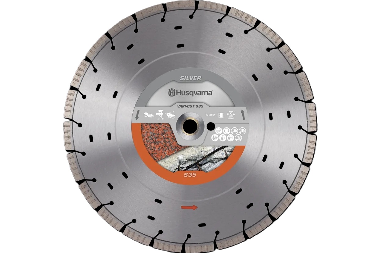 Husqvarna 534972020 Vari-Cut S35 Lame de scie diamantée Wet/Dry Granit/Béton 350x25.4/20.0 mm
