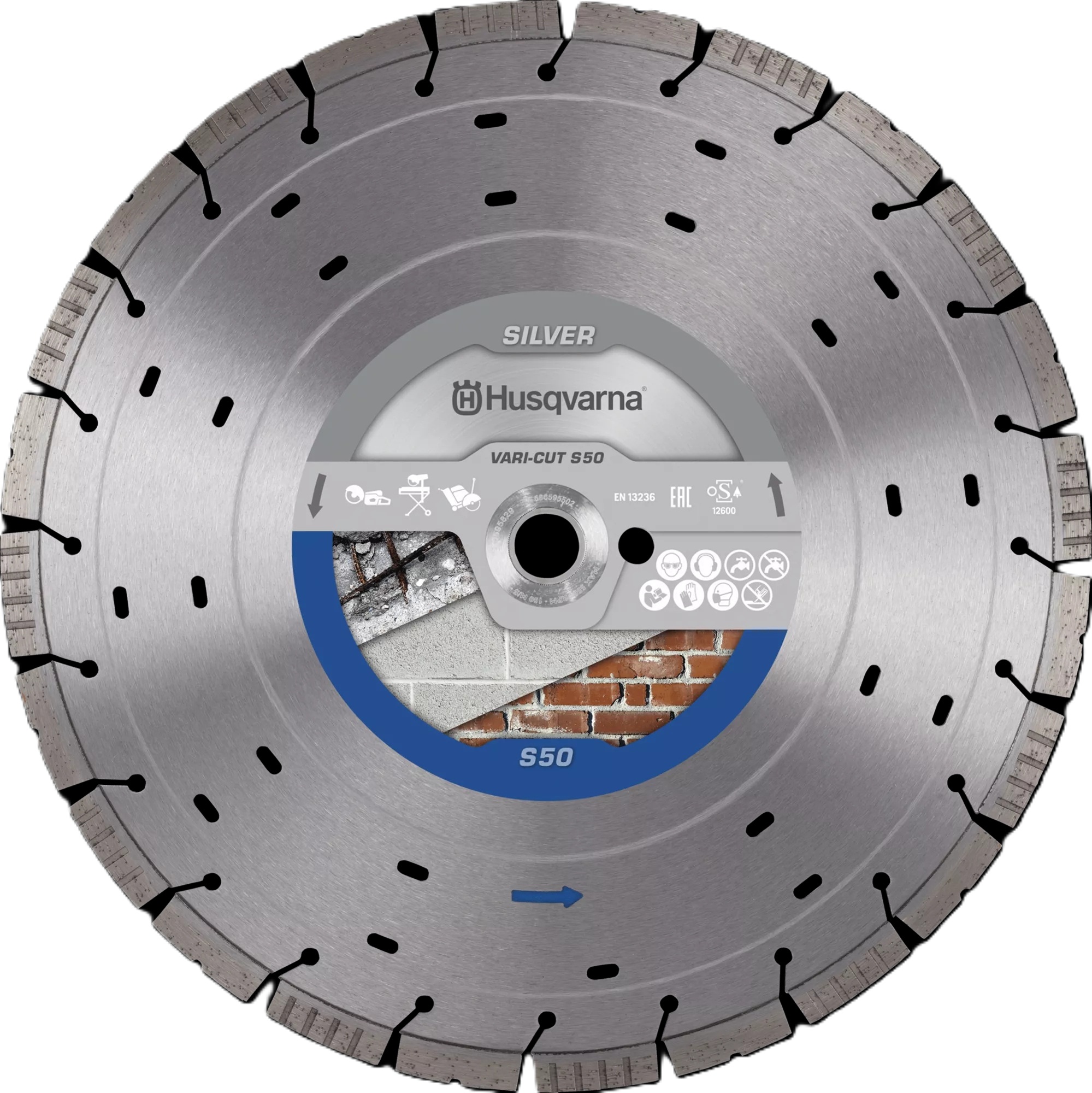 Husqvarna 534972420 Vari-Cut S50 Turbo Lame diamantée plate Wet/Dry Béton/Brique 350x25.4/20.0 mm