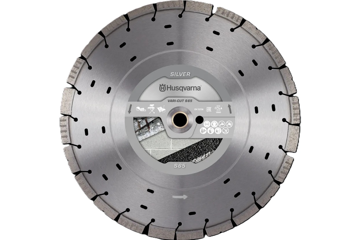 Husqvarna 534972520 Vari-Cut S65 Turbo Flat Diamond saw blade Wet/Dry Brick 350x25.4/20.0 mm