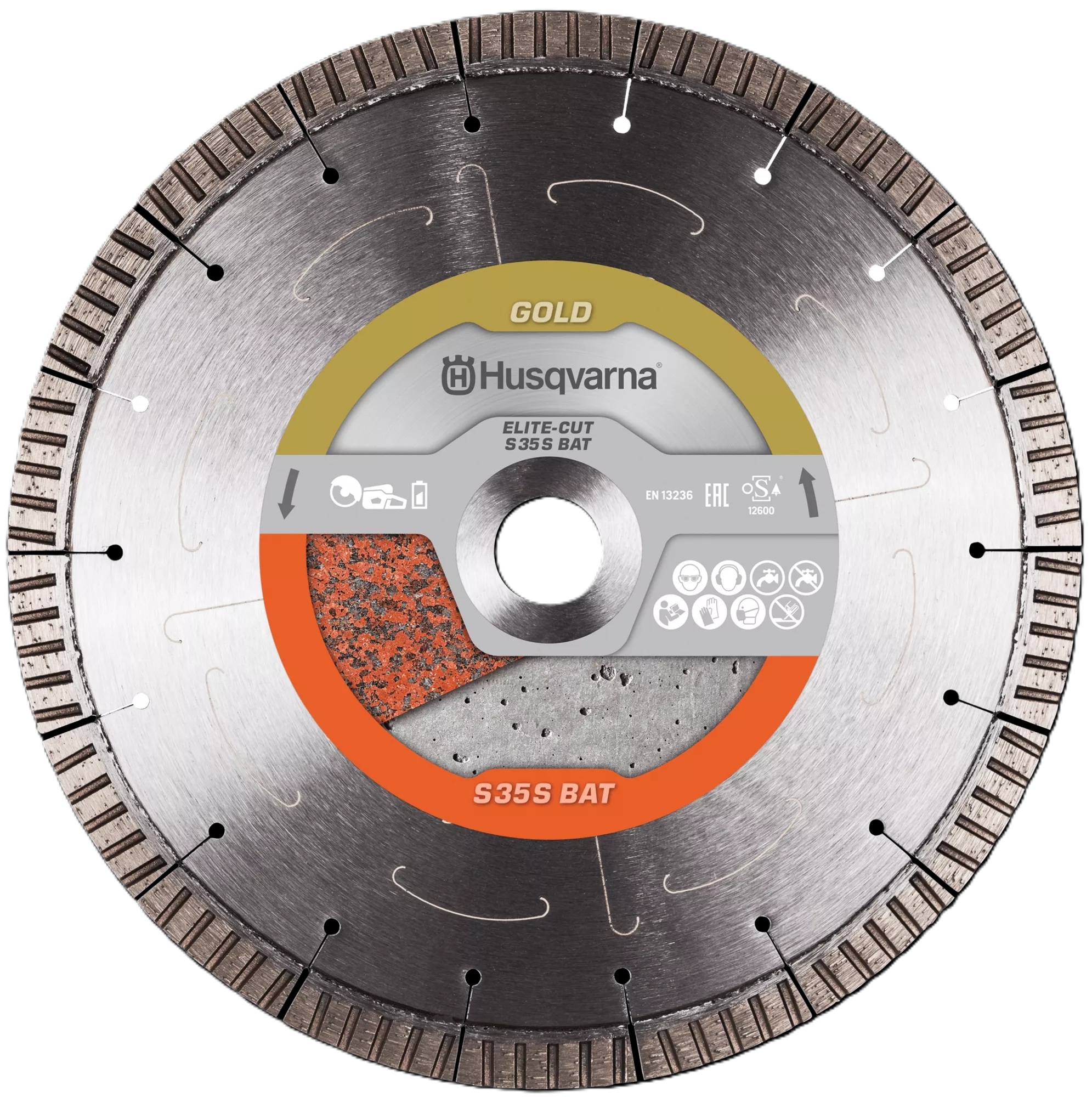 Husqvarna 529664001 Elite-Cut S35 S PACE Exo Grit Silence Lame de scie diamantée humide/sèche Universelle 350x25.4 mm