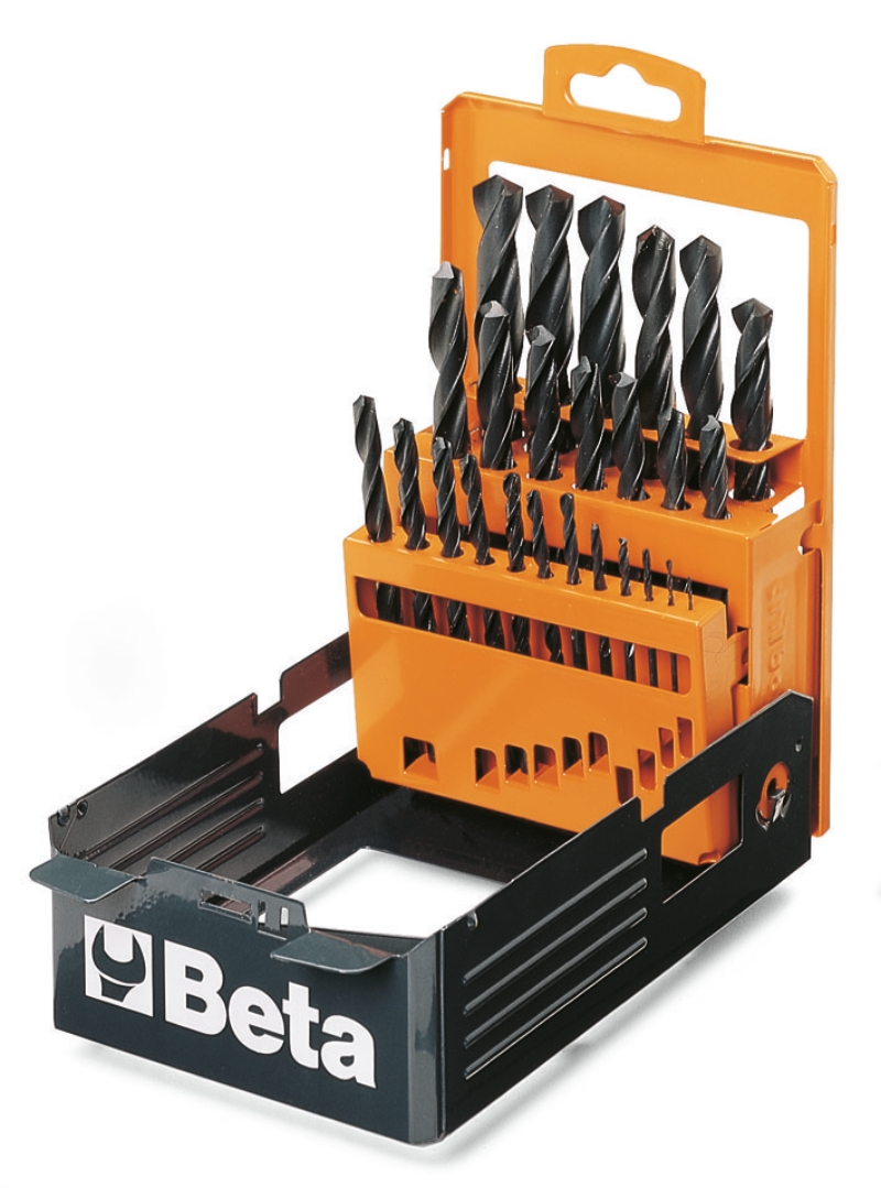 Beta 004100419 410/SP19 Jeu de 6 forets hélicoïdaux, version courte HSS laminé (art. 410) en coffret